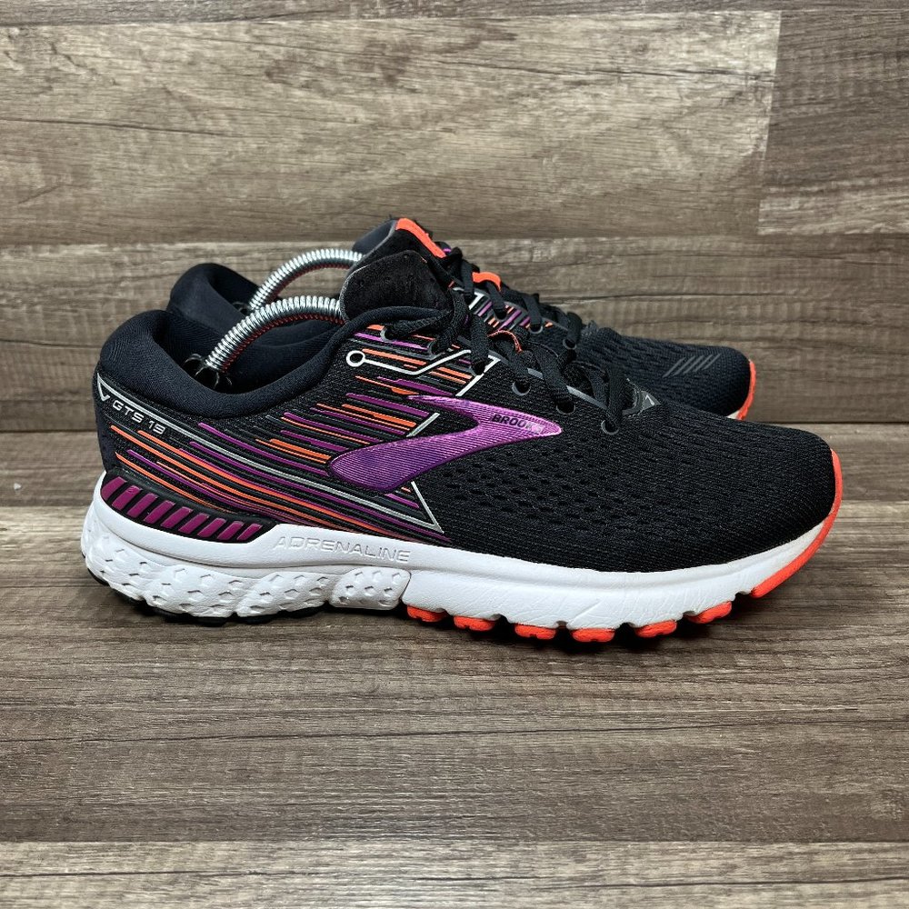 Brooks Adrenaline GTS 19 Black Purple Womens US Size 9 1202841B080 Running Shoes - Picture 1 of 10